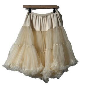 Tatyana Cream Layered Tulle Circle Skirt